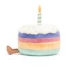Jellycat Amuseables Rainbow Birthday Cake Plush 6 Inch Dessert Stuffed Animal Birthday Gift Toy, Medium, - -