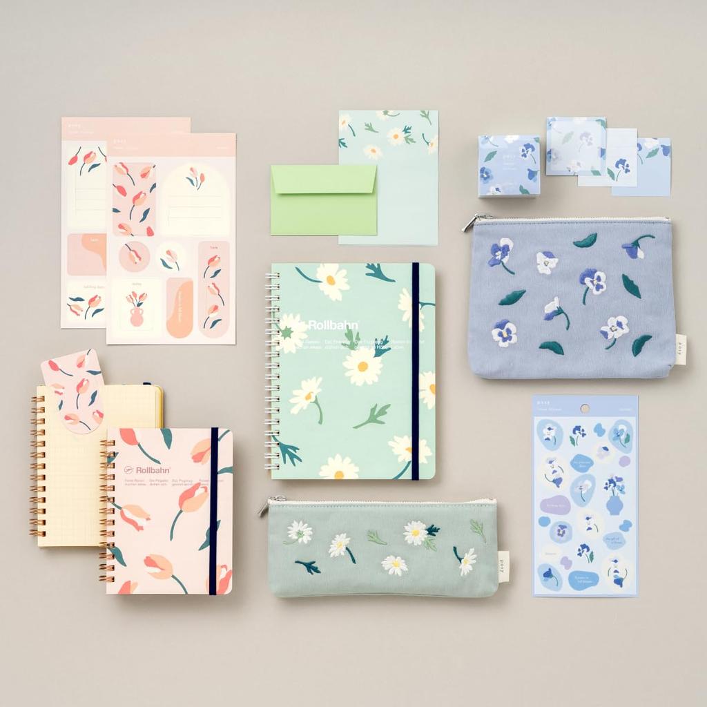 Of Posy Bookmark Paper Bookmark Pink [Delfonics] [Set 2] (Light & Mint)