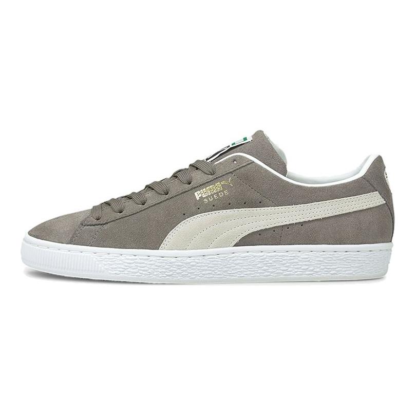 Puma Scarpe da ginnastica unisex in pelle scamosciata Classic 21 grigio acciaio bianche 374915-07