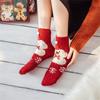 Festival Thickened Coral Velvets Floor Socks for Home Comfort Indoor Fuzzy Slipper Socks with Cartoon Christmas Pattern