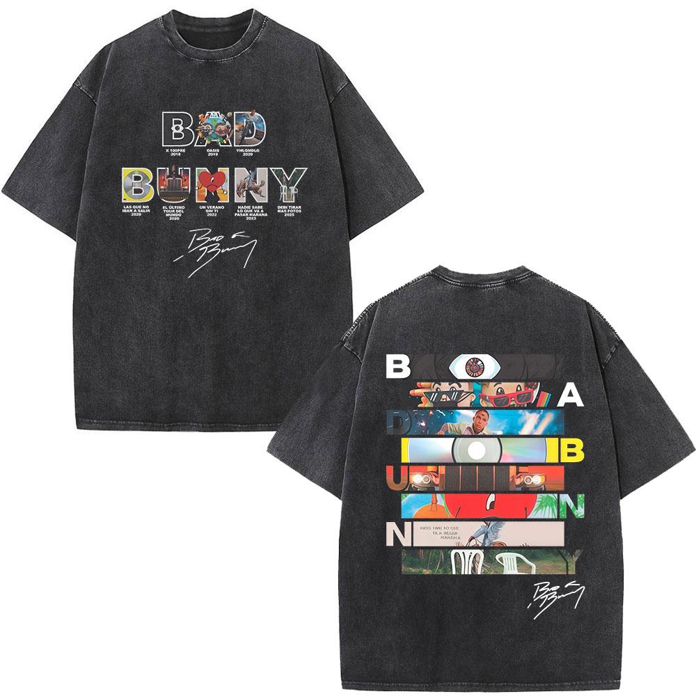 

Retro Tshirts with Bad Bunny Album Prints Should Take More DTMF Photos Summer Mens Luxury Hiphop Fashion Pure Cotton Tshirts 2XL