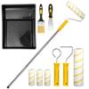 GROWNEER 10 PCS Paint Roller Set with Extension Pole, Large & Small Rollers and Tray – Effortless and Precise Painting for Walls, Ceilings, Doors