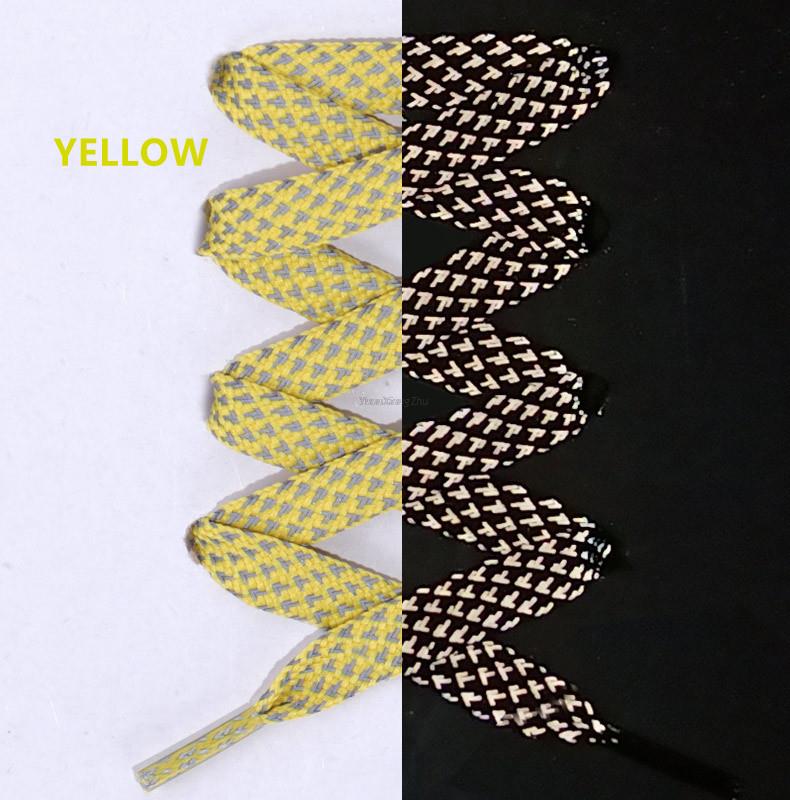 1 para odblaskowych sznurowadeł płaskie sznurowadła do sneakersów kolorowe odblaskowe sznurowadła świetlne sznurowadła 100/120/140/160CM sznurki