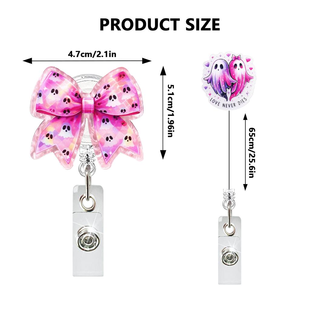 Alligator Clip Badge Holder Personalized Retractable Name Tag Id Card Badge Holder Charming Acrylic Badge Reel For Office Work