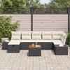 Garden Sofa Set with Cushions 8 pcs Black Poly Rattan