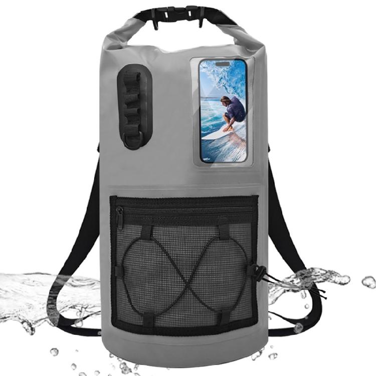 Hiking Day Dry Bag Backpack with PVC Roll Top Closure, Waterproof Storage Design and Front Outer Pocket Access