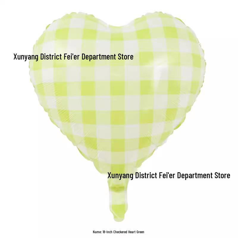 Korean Style Heart Plaid Balloons - Pink & Blue Birthday Party Decorations
