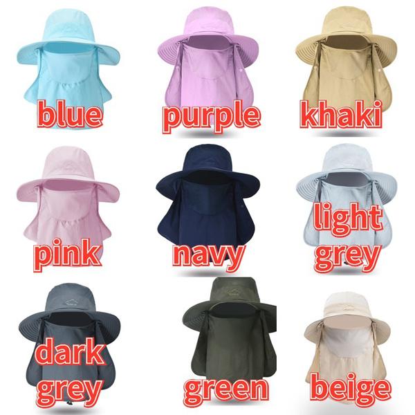 Men and Women Unisex Outdoor Windproof Sun Hat Removable Shawl Breathable Mesh Cap for Fishing Cycling Hiking Camping Hats