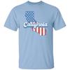 California US Flag Unisex T-Shirt American Patriotic California State Tee White