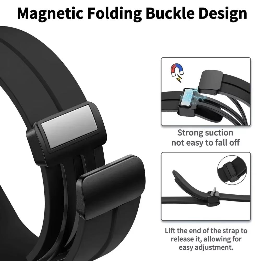 20mm 22mm Silicone Strap for Garmin Forerunner 965 265 165 55 970 570 Magnetic Wristband for Garmin Vivoactive 5/6/Venu 3 Correa