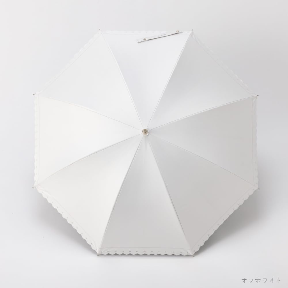 HAU PU UV Light Short Scalloped All-Weather Parasol, Coated, Protection, 99% Blocking, Type, Edge, 10002954, Off-White