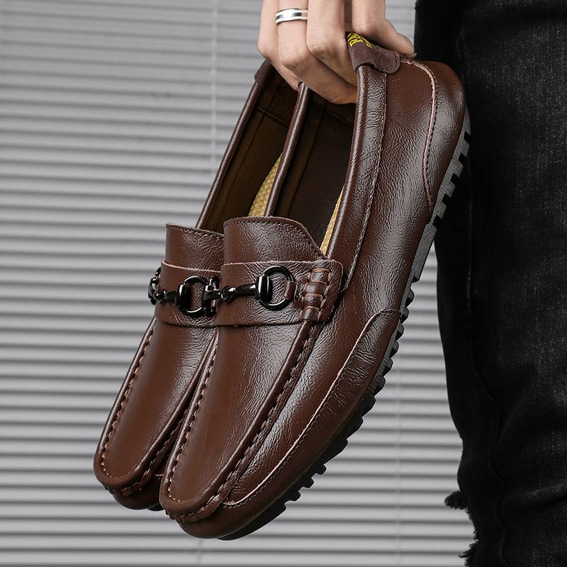 Fashion Spring Autumn Men's Soft Sole Loafers Classic Male Casual Leather Shoes Handmade Male Moccasins Top Quality Male Driving Footwea