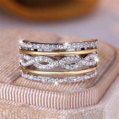 Cute Female Infinity  Color Wedding Jewelry Ring For Women Brilliant Zirconia Finger Jewelry For Party Trendy Accessories