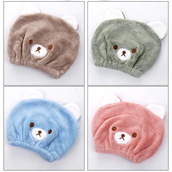 Hair Drying Cap Fluffy Quick-dry Coral Fleece Multi-functional Kids Cartoon Elastic Hair Hat