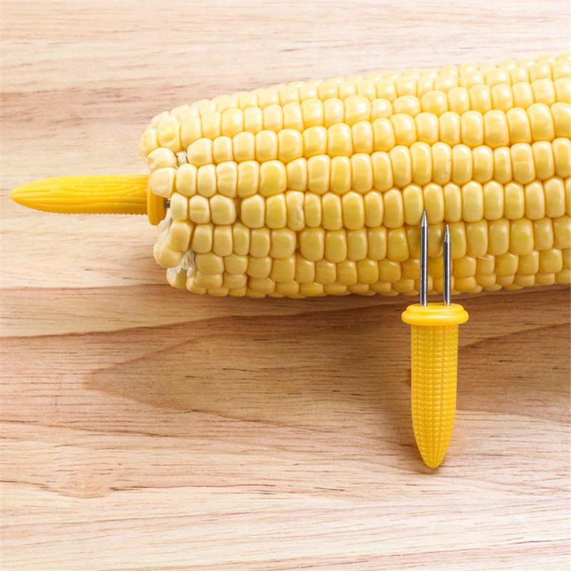 5 Stück Edelstahl Maiskolbenhalter, Leicht zu greifen & Kompakt, Perfekt für Grillen im Freien, BBQ & Picknick