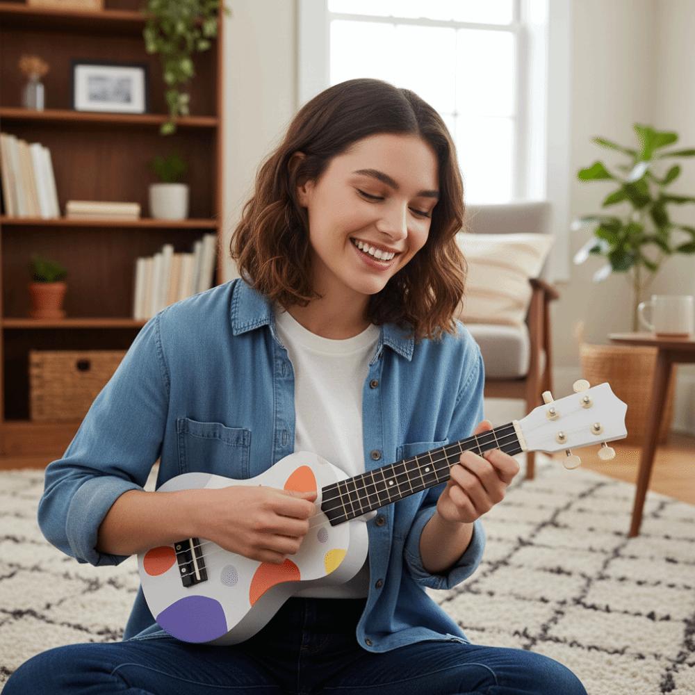 Full Wooden Barrel Body Mini Guitarra 4 Strings Beginner Ukulele Kids Ukulele  Musical Awakening