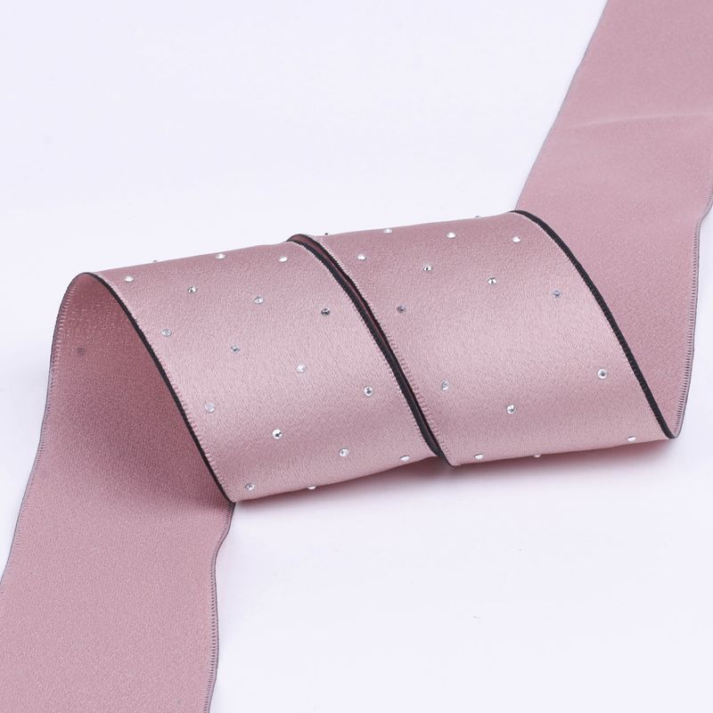 Korean Version of the Trend Flash Diamond Solid Color High Quality Ribbon butterfly Clip Diy Hat Accessories Raw Material Ribbon