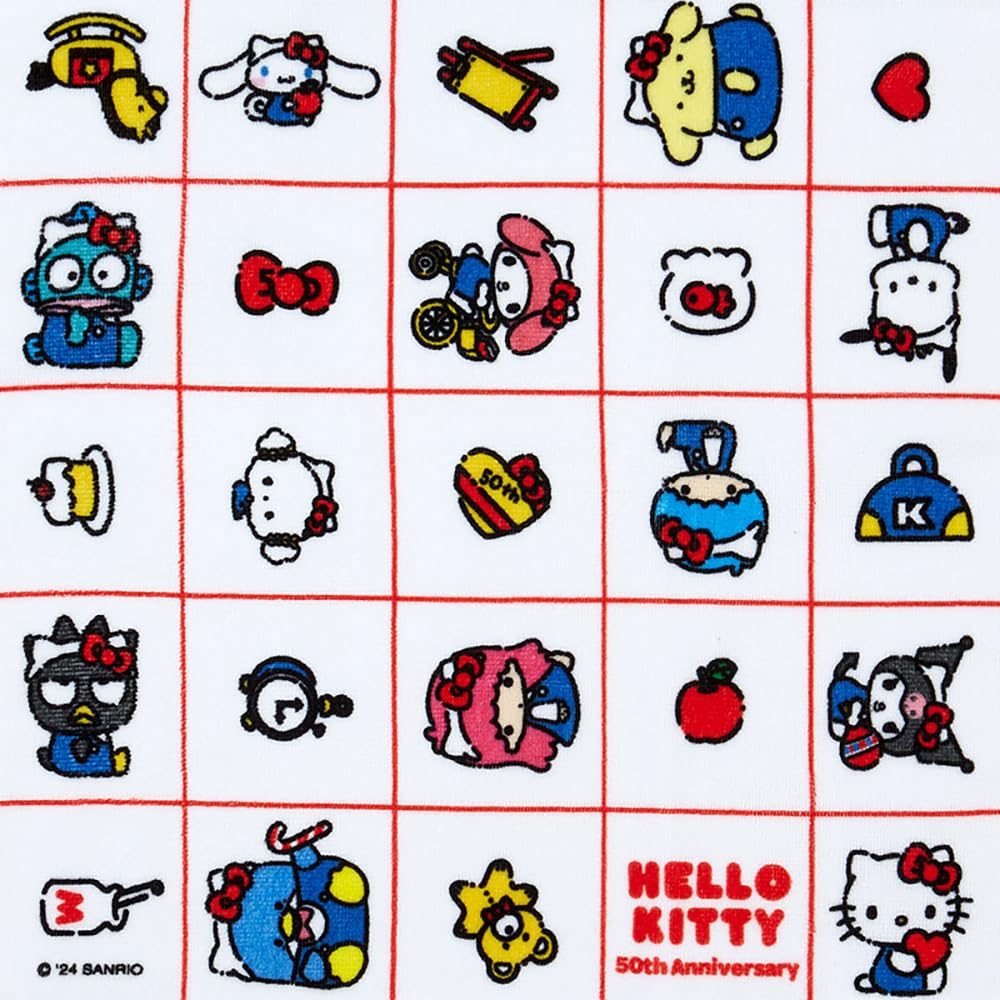 Sanrio HELLO Sanrio Characters Hand 35 x 34 x Item 129950 Everyone! Towel, 0.3 cm, Cotton, No.