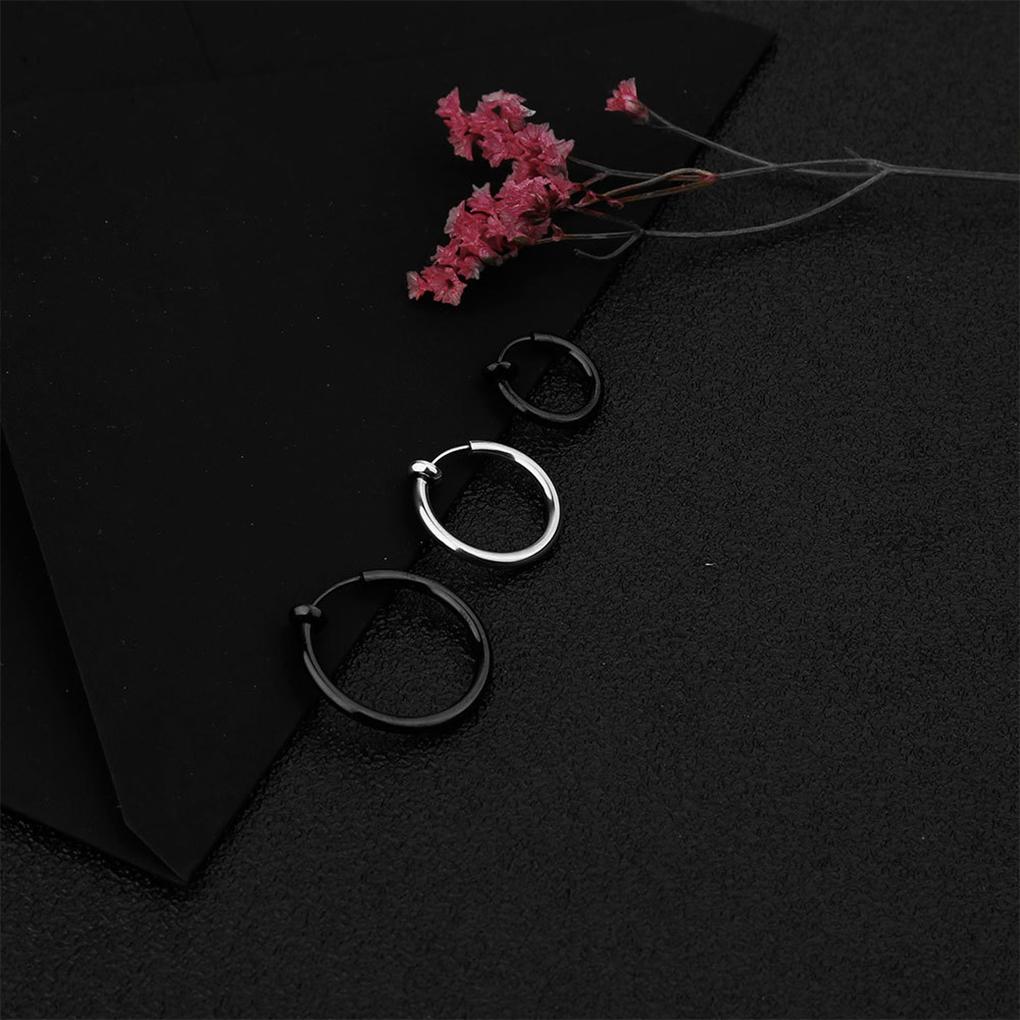 3piece Hypoallergenic Hoop Earrings For Allergy-free Wear Clip On Earrings Clip Earrings Spring Clip
