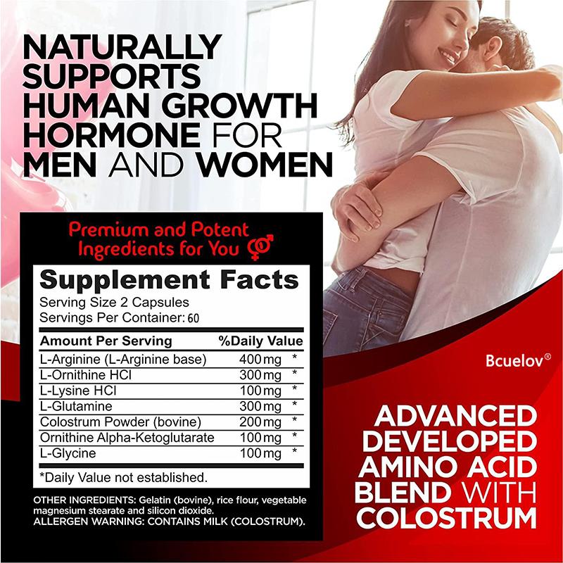 7 Types of Amino Acids, Bovine Colostrum, Sports Nutrition Supplements, 120 Capsules
