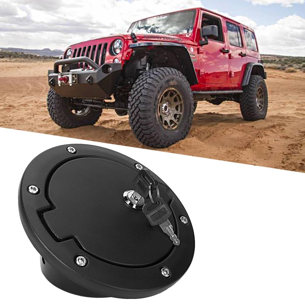 Fuel Tank Gas Cap Cover with Lock Fits for Jeep Wrangler JK 2007 2017