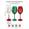 Christmas Stemmed Wine Glass, 530ml Festive Goblet Cup, Decorative Glassware for Home Party, Bar & Holiday Table Setting
