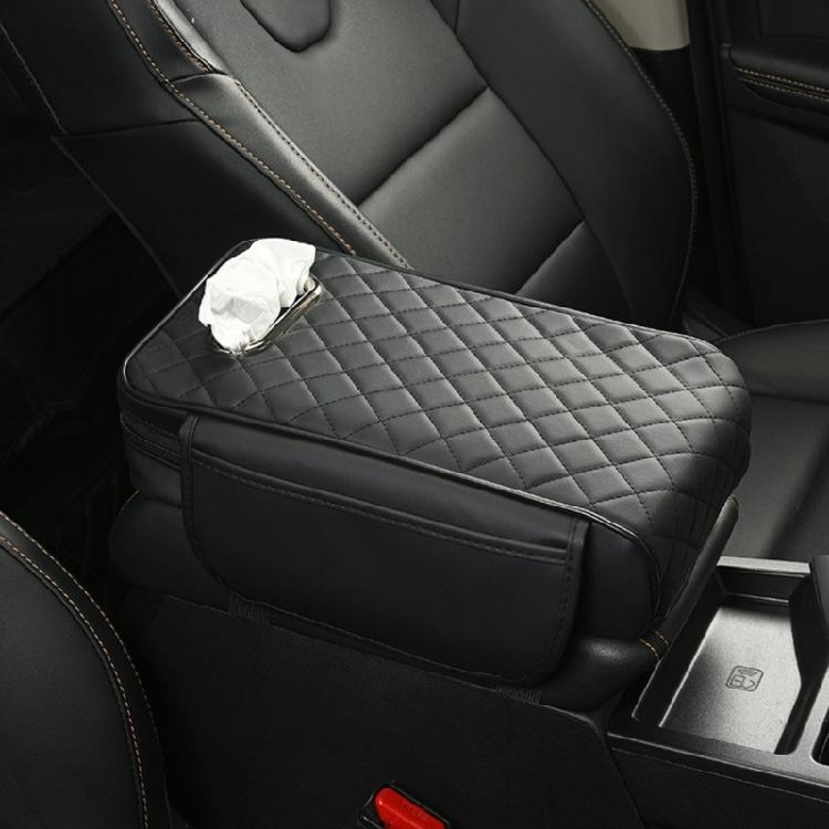 Car Armrest Cushions with Hand Storage Microfiber Leather Practical Car Armrest Pad with Integrated Tissue Dispenser