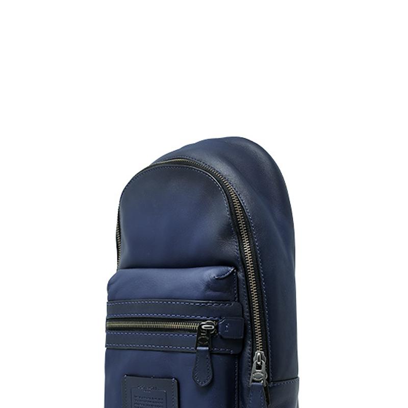 Coach Academy 9 Versatile Zipper Leather Chest Bag Small Men bags Blue 37868-JICAD