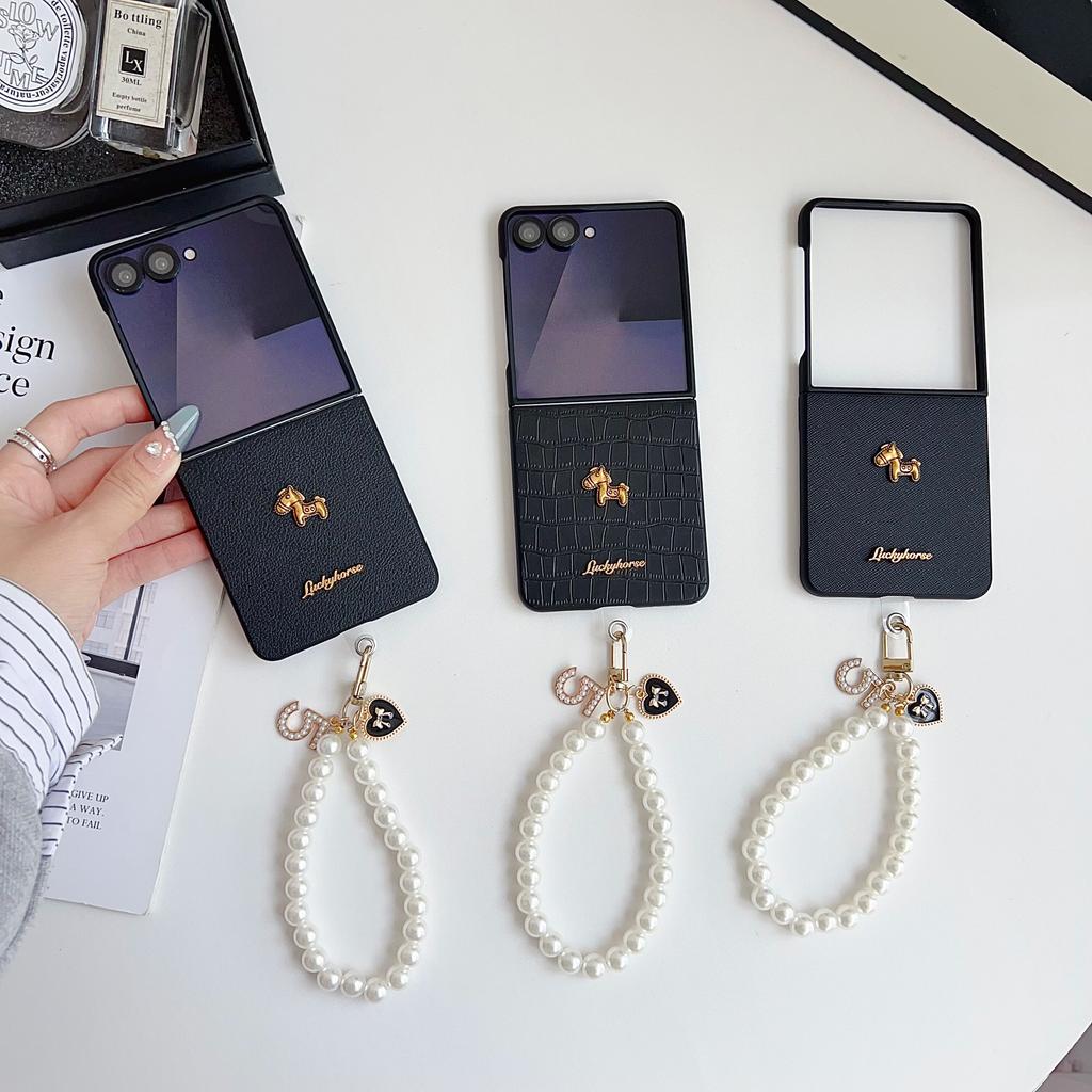 Case for Samsung Galaxy Z Flip 7 6 5 4 3 with Bling Bracelet PC Slim Shockproof Cover Phone Bumpers