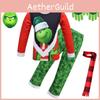 Festive Christmas Green Monster The Grinch Cosplay Pajamas Costume For Kids