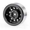 TRZX Aluminum 1.0 Beadlock Wheel Rim Upgrade Parts for 1/18 Traxxas TRX4-M RC Crawler Car (Black)
