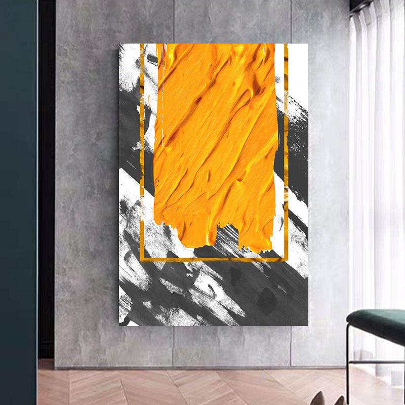 Abstrakte Geometrie Puzzle Leinwand Malerei Wand Kunst Goldene Kunst Poster und Drucke für Wohnzimmer Dekoration Cuadros