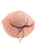 Handwoven Straw Sun Hat – Women’s Summer Wide-Brimmed Foldable Panama Hat with Bow Accent, UV Protection for Beach & Outdoor Wea