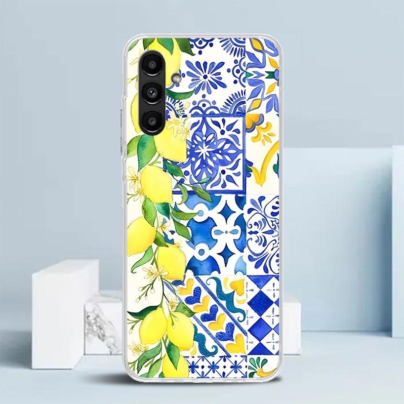 Mediterranes Zitronen Cover für Samsung Galaxy A17 A37 A57 A16 A26 A36 A56 A15 A14 A55 Handyhülle A13 A53 A25 A35 A24 A34 A23 A33