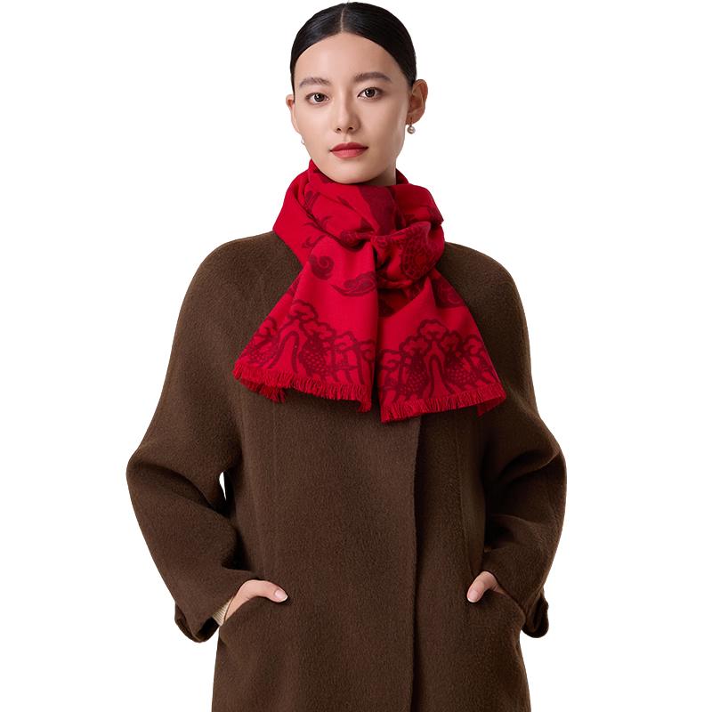 

Shanghai Story Auspicious Clouds Mulberry Silk Scarf 180x30cm (with tassels)