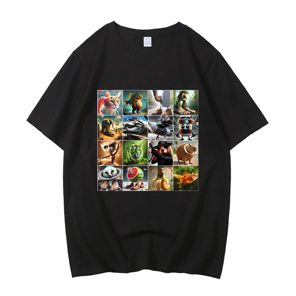 Brainrot Meme Italian for Men Women T-Shirt Brain Rot-style Imitation Art Y2k High Quality Cotton Graphic Tee