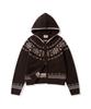 Cgp (Women) Nordic Pattern Hooded Knit Zip-Up_Brown