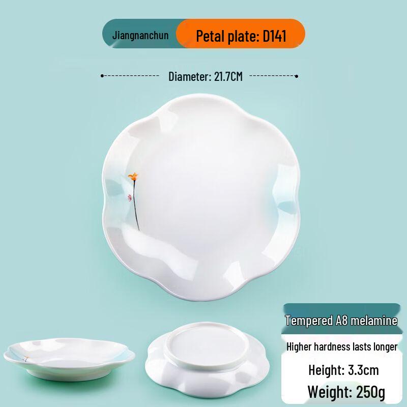 Jijun Commercial Melamine Deep Petal-Shaped Plate