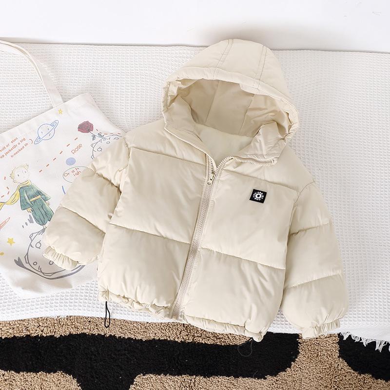 Kinder Baumwolljacke mit Fleece für Jungen und Mädchen mit Kapuze dicker Mantel Kinder Reißverschluss Baumwolljacke