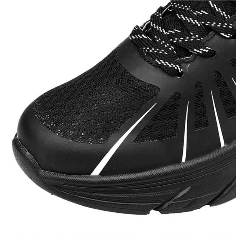 Large Size Four Seasons Couple Running Shoes Heightening Shoes Single Mesh Hollow Flyknit Breathable Casual Versatile Sports Shoes