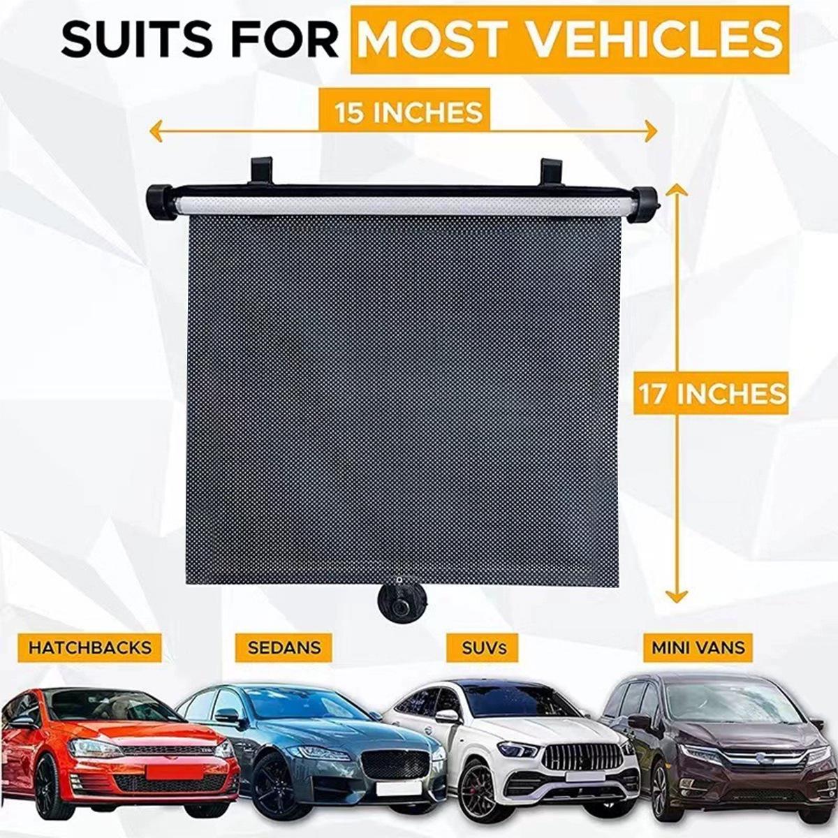 

Universal Car Window Sunshade: Retractable Child Sun Protection Roller Blind with Suction Cup – Heat Insulating & Light Blocking Curtain Black