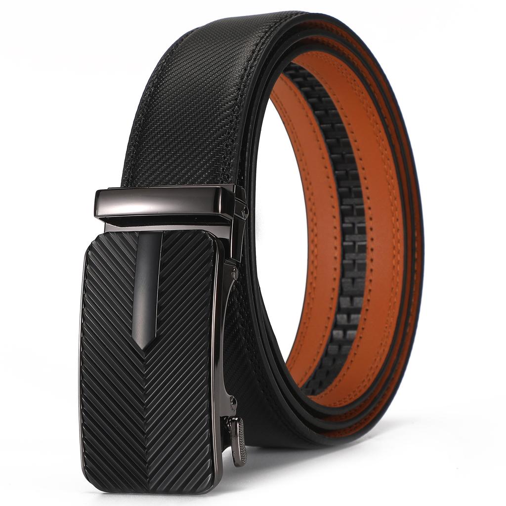 Men'S Senior Sense Viral Trends Men'S Automatic Buckle Carbon Fiber Pattern Belt Men'S Casual Belt