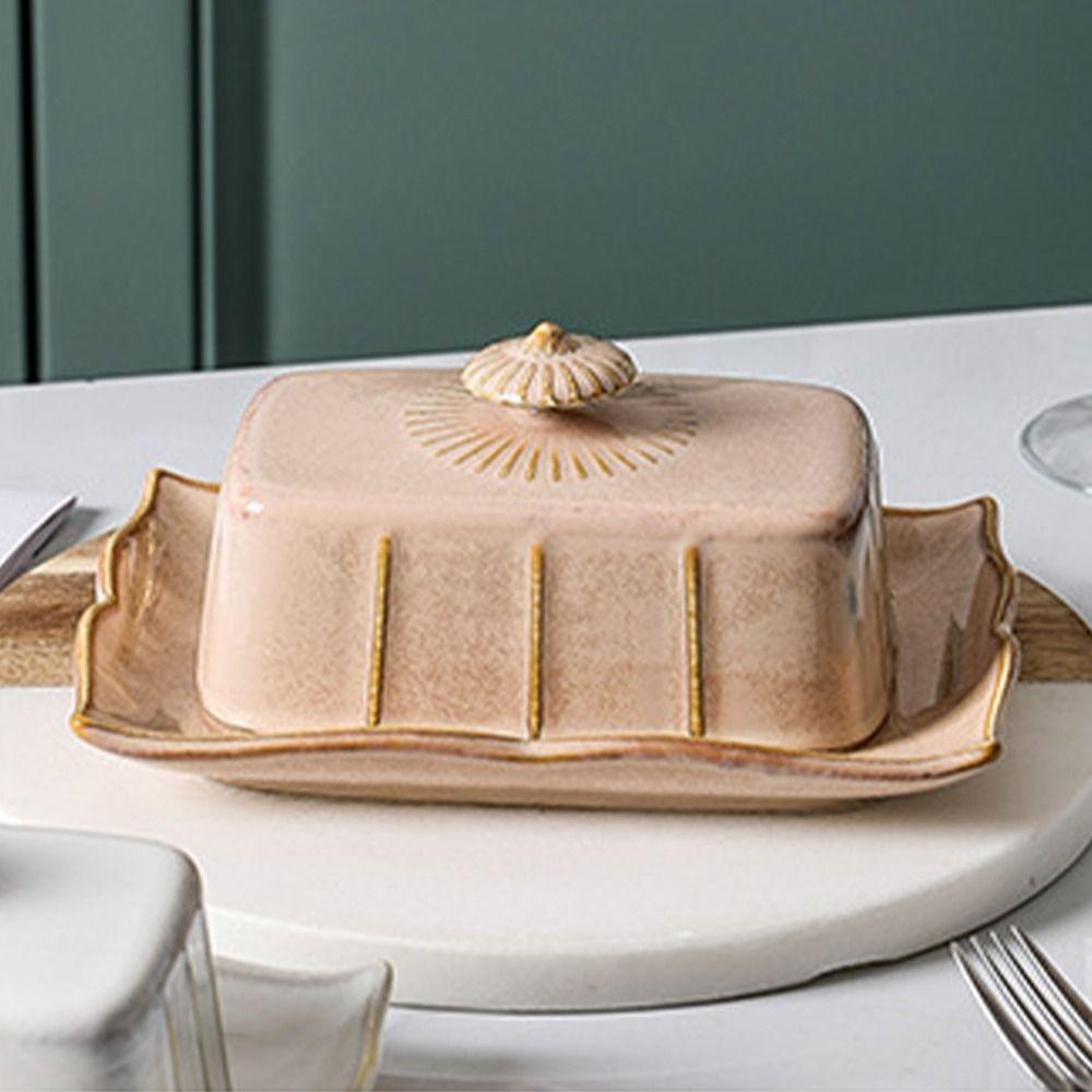 Exquisite Butter Tray Rectangular Cheese Fresh-keeping Box Baking Tools Butter Dish  Hotel