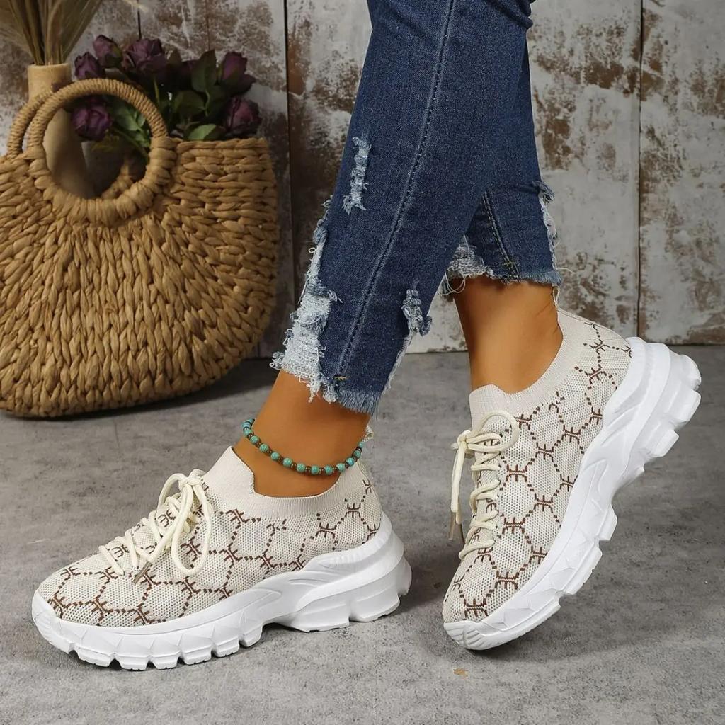 Fashion Thick Sole Elevated Casual Shoes for Women  New Plus Size 42 Women Shoes Retro Mixerd Colors Sneakers Women Zapatos