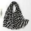 Classic Popular Leopard Print Human Cotton Long Towel Hot-selling Retro Trend Zebra Print Headscarf Women
