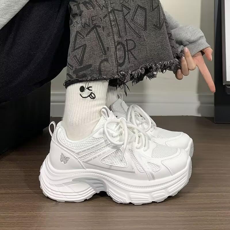 High-value dad shoes ins trendy spring and summer new heightening and lightweight sports dad shoes