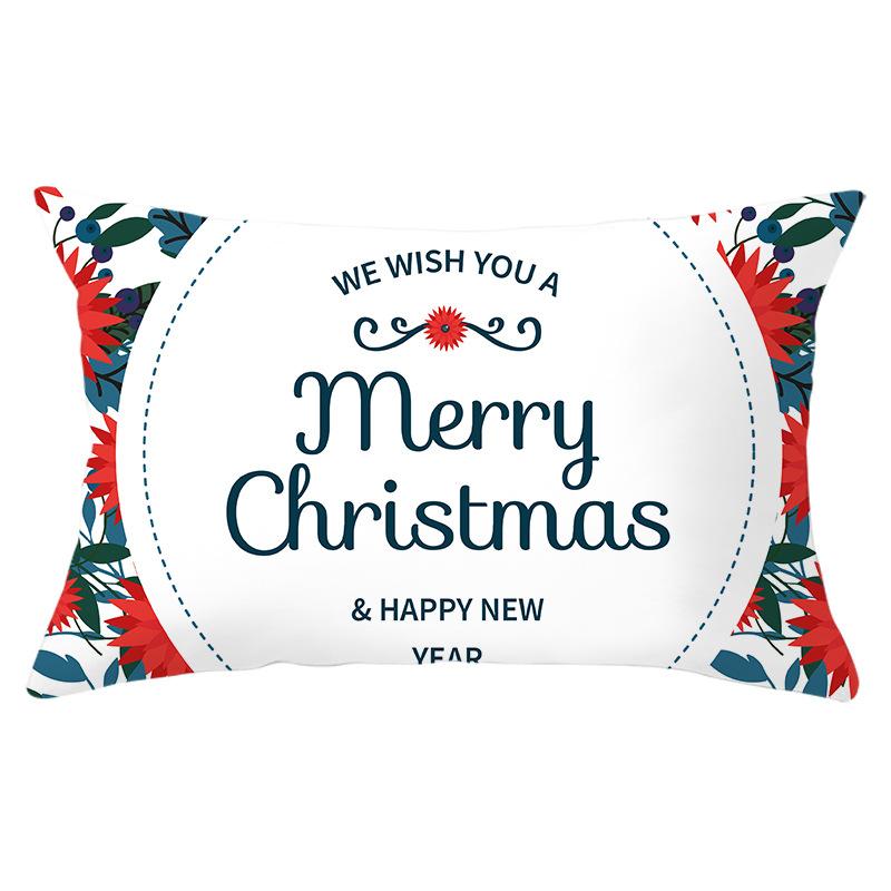Christmas Simple Print Series Peach Skin Waist Pillowcase Home Sofa Pillowcase Office Pillowcase