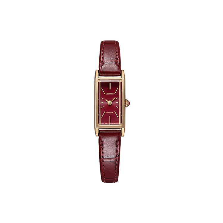 

CITIZEN Ecology Drive Collection KII Light Powered Quartz Movement Cow Leather Strap Watch EG7043-09W Red