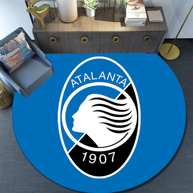 Atalanta BC Printed Round Rug, Non Slip Washable Circular Carpet For Living Room Bedroom Playroom, Sports Fan Decor, Holiday Birthday Gift