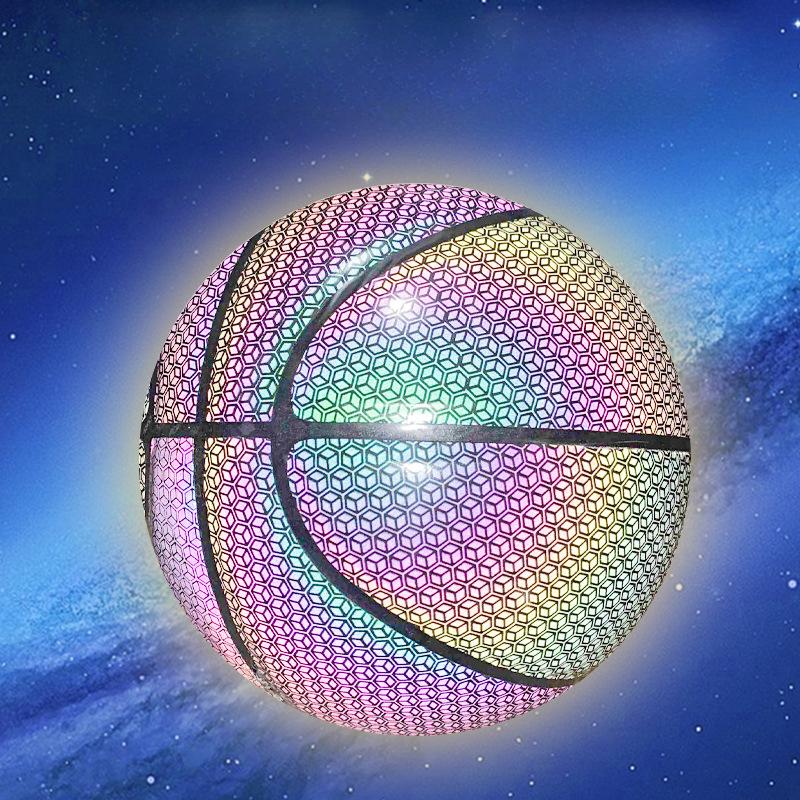 

Светящийся баскетбольный мяч голографический светоотражающий светящийся мяч PU износостойкий светящийся баскетбольный ночной спортивный матч